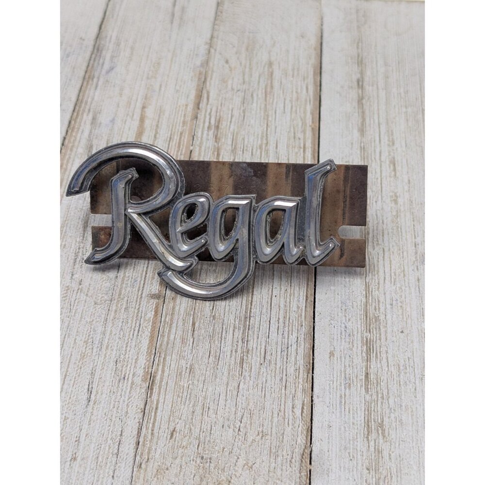 Vtg 1978-1983 Buick Regal Car Nameplate Emblem Badge With Backing Plate